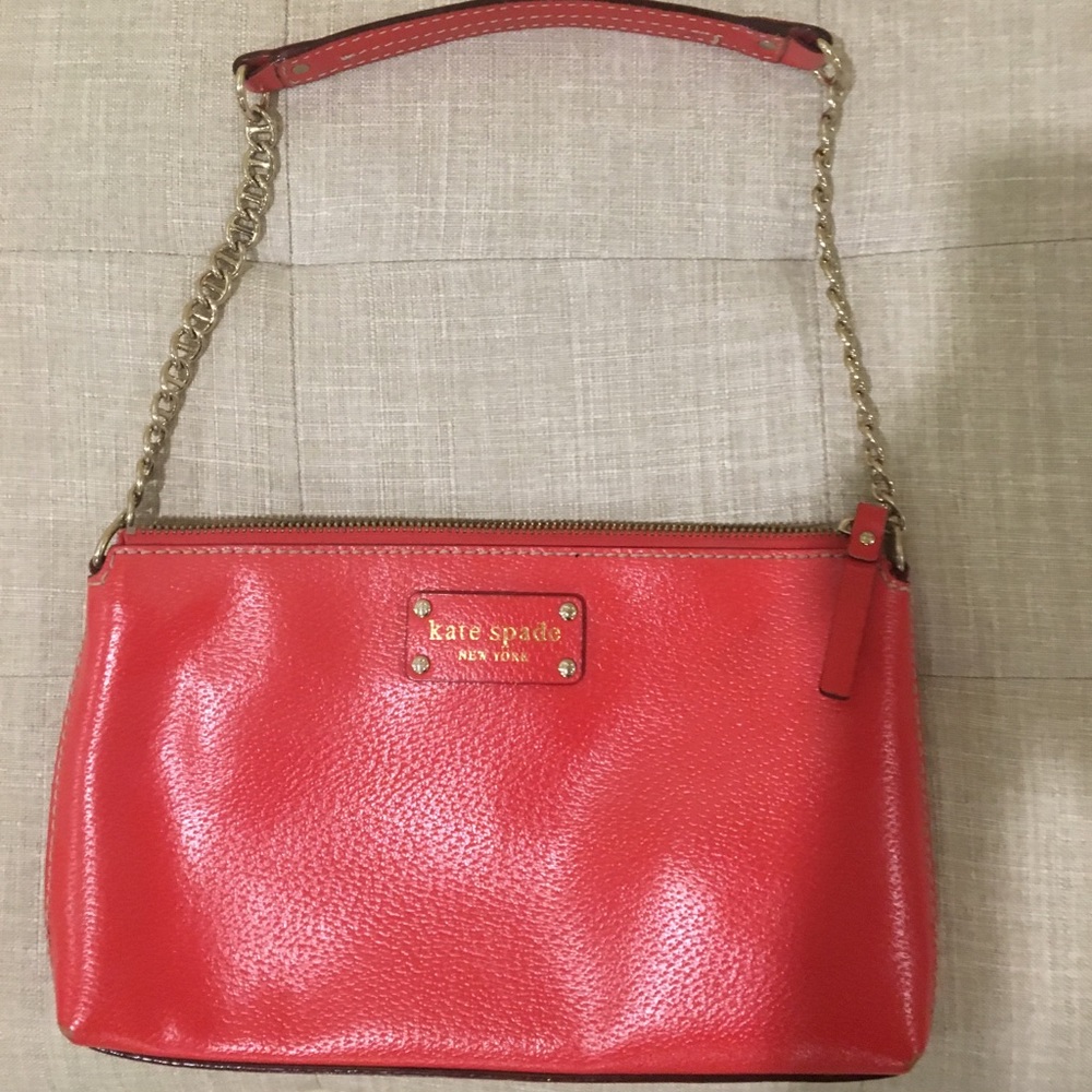 Kate Spade Red Leather Small Hobo Bag